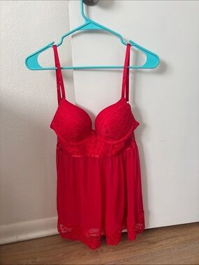Red Lace Lingerie with Adjustable Straps